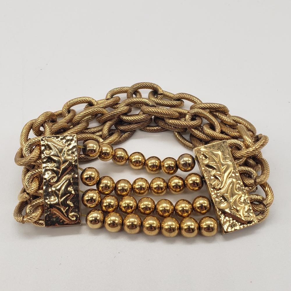 Francesca Visconti Elastic Gold tone Bracelet